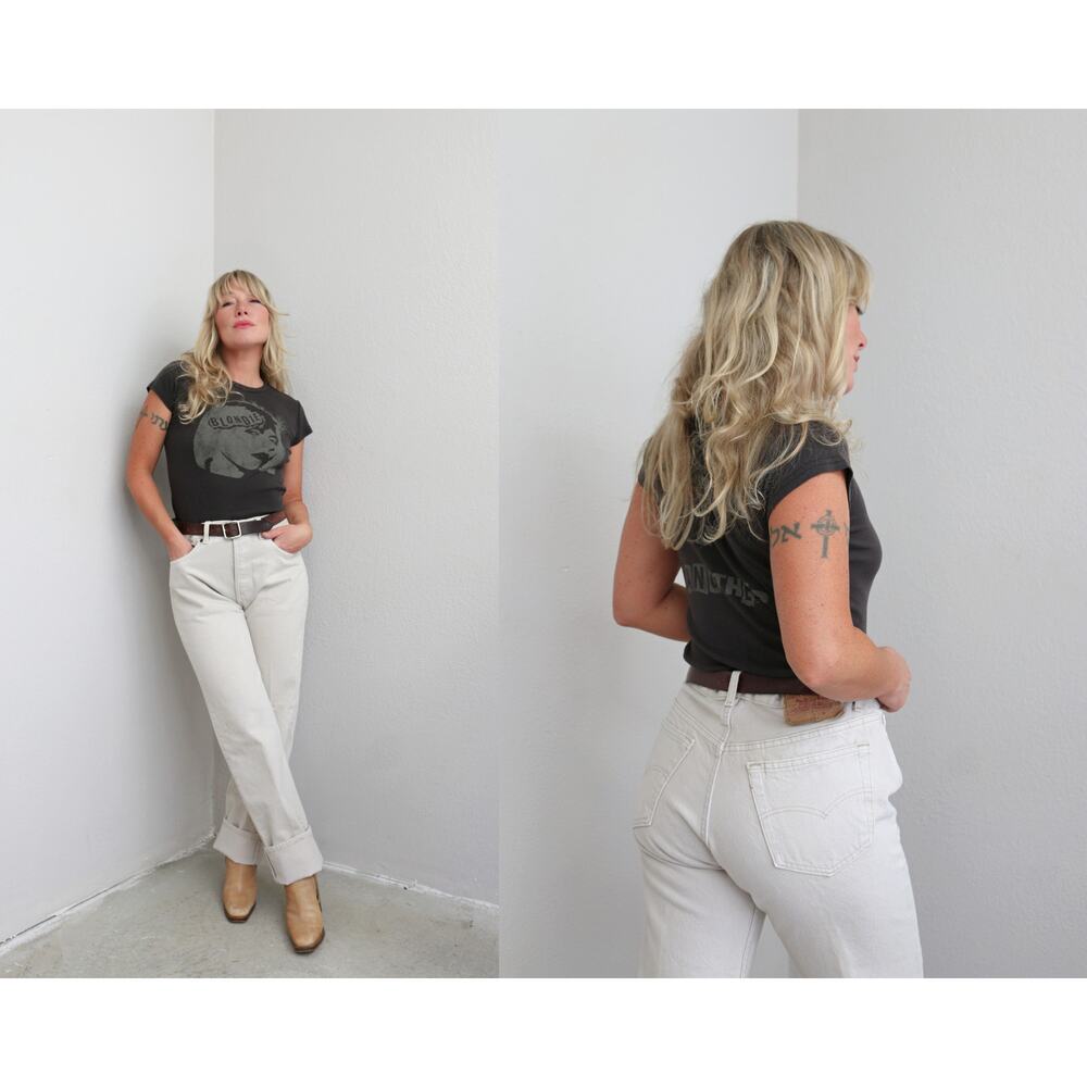 Early 1990's Vintage Levi's 501 USA Made Ivory Jeans Women's SM MD 31" 32" Waist